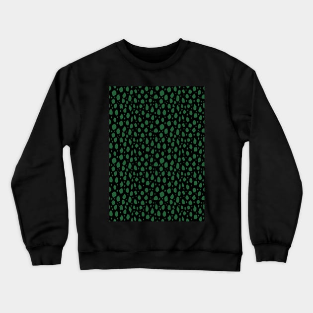 Black and Green Spot Dalmatian Pattern Crewneck Sweatshirt by Juliewdesigns